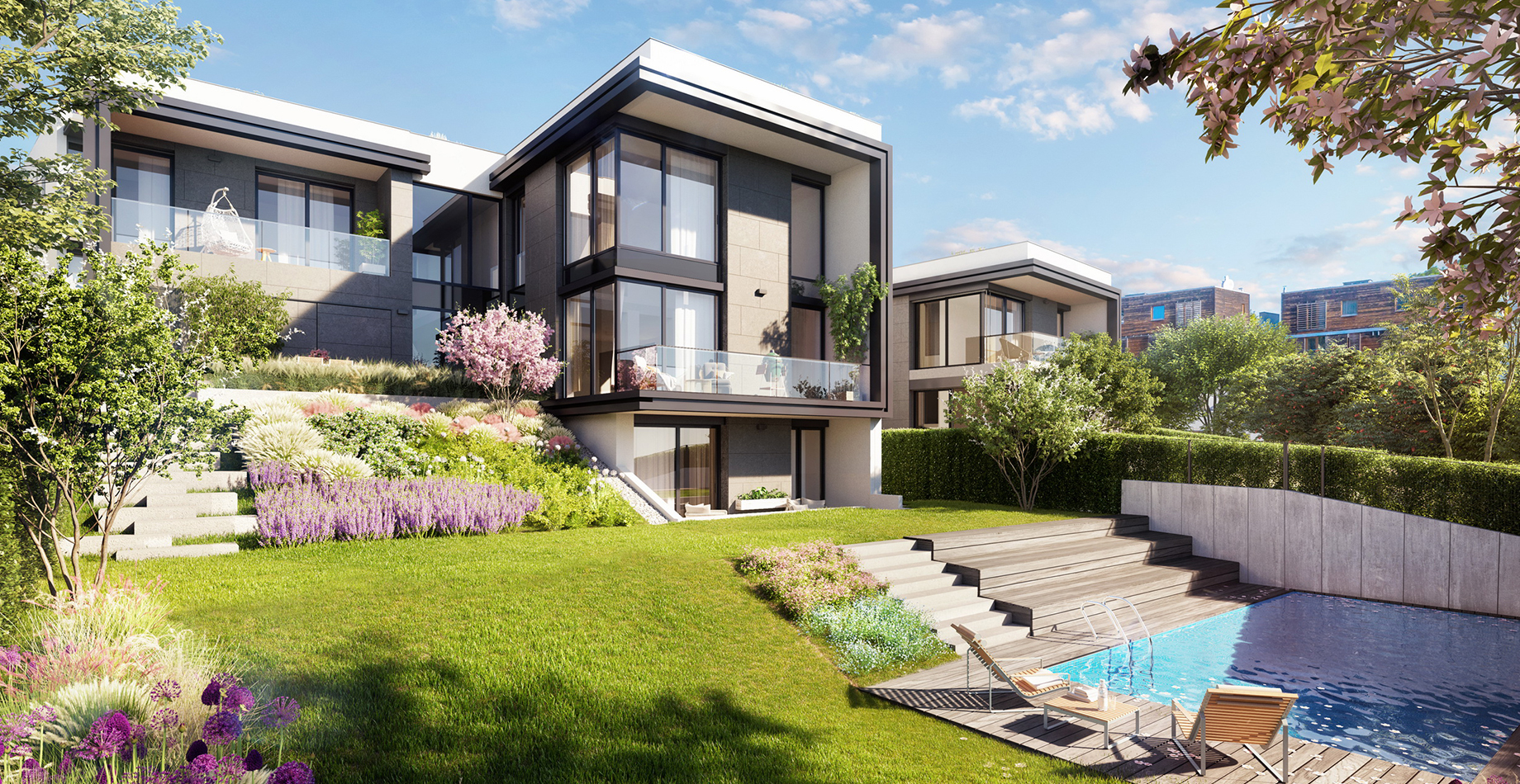 generous garden with the possibility of installing a swimming pool