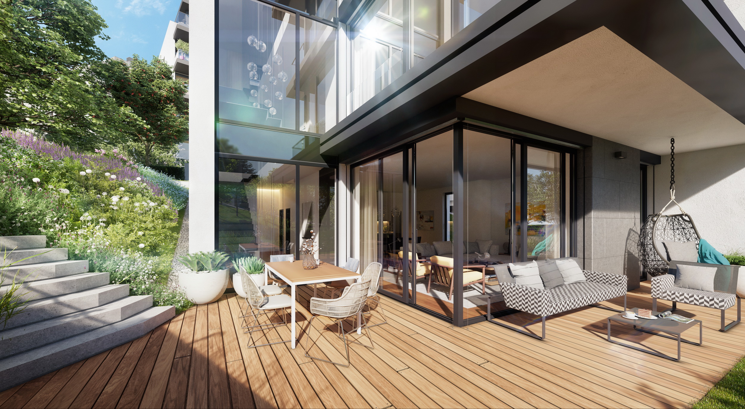 Generous terraces
